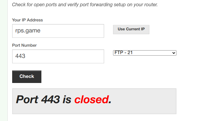 Port 443 closed