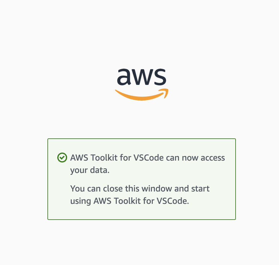 VSCode AWS successful connection