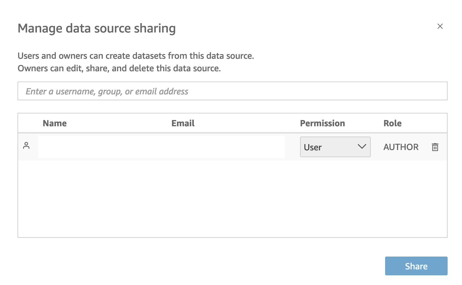 share data source with user