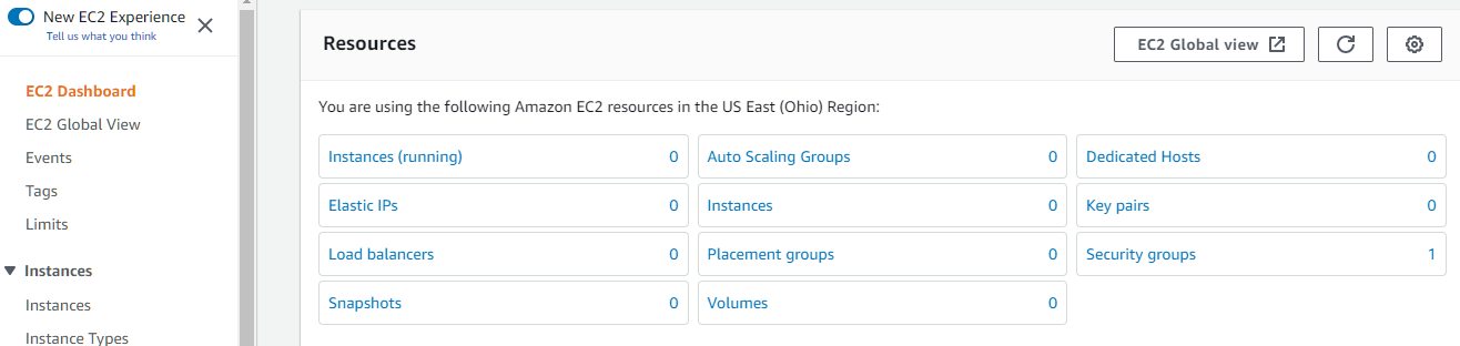 EC2 Screenshot - Only Security Groups (VPC/Subnets)